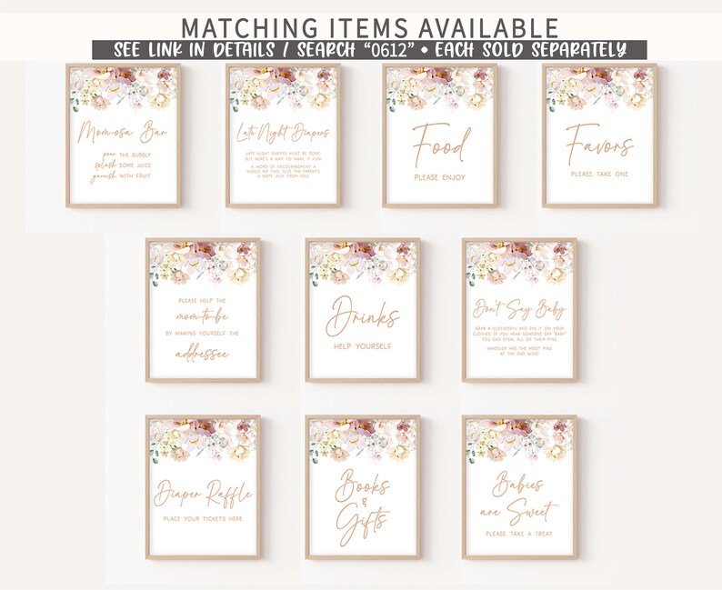 Editable Baby in Bloom Baby Shower Welcome Sign, Spring Baby Shower Welcome Poster, Wildflower Baby Shower Sign, Spring Floral Shower, 0612 image 4