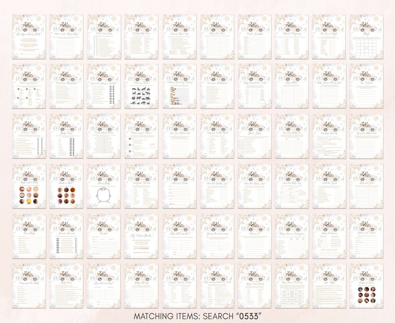 Editable Winter Woodland Baby Shower Games Bundle, Woodland Winter Baby Shower Game Pack, Gender Neutral Baby it's Cold Outside Games, 0533 image 4