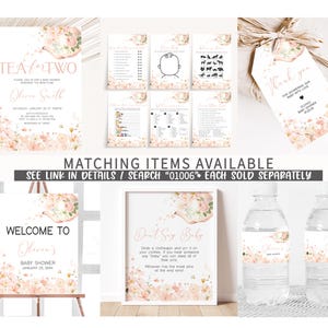 Tea Baby Shower Printable Templates