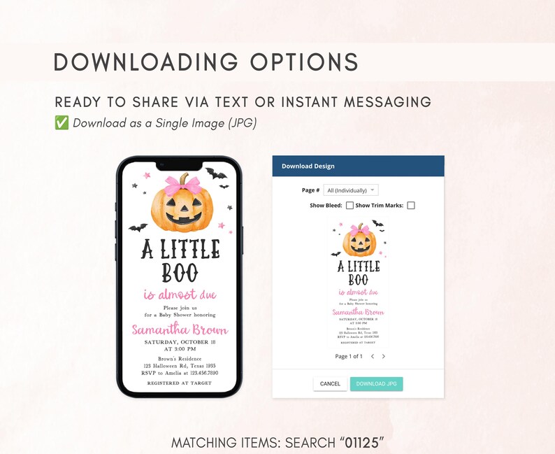 Girl A Little Boo Mobile Invitation
