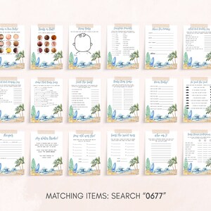 a collection of matching items for a beach wedding