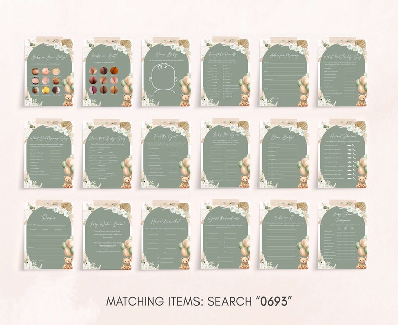 a set of nine matching items for a wedding