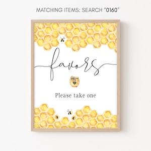 Honey Bee Baby Shower Favors Sign, Bumble Bee Thank you Sign, Babee Baby Shower Table Decorations, Gender Neutral, Printable Template 0160