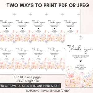 Wildflower Baby Shower Gift Tags