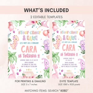 Dinosaur Birthday Invitation Set