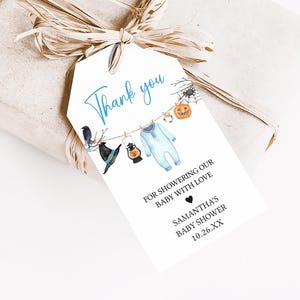Blue A Little Boo Favor Tag