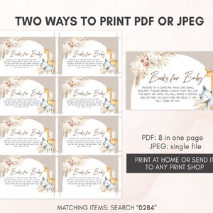 Editable Boho Safari Baby Shower Invitation Set, Boho Jungle Baby Shower Invite Pack, Boho Safari Animals Invitation Bundle Template 0284 image 6