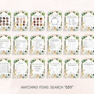 Editable Wild One Baby Shower Games Bundle, Greenery Safari Jungle Baby Shower Game Pack, Boy Jungle Safari Animals Games Set Template 0311 image 2