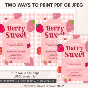 Berry Sweet Baby Shower Invitation Template