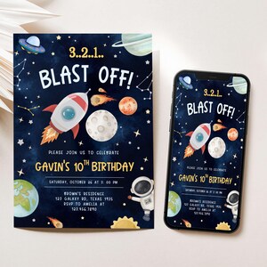 Astronaut Outer Space Invitation