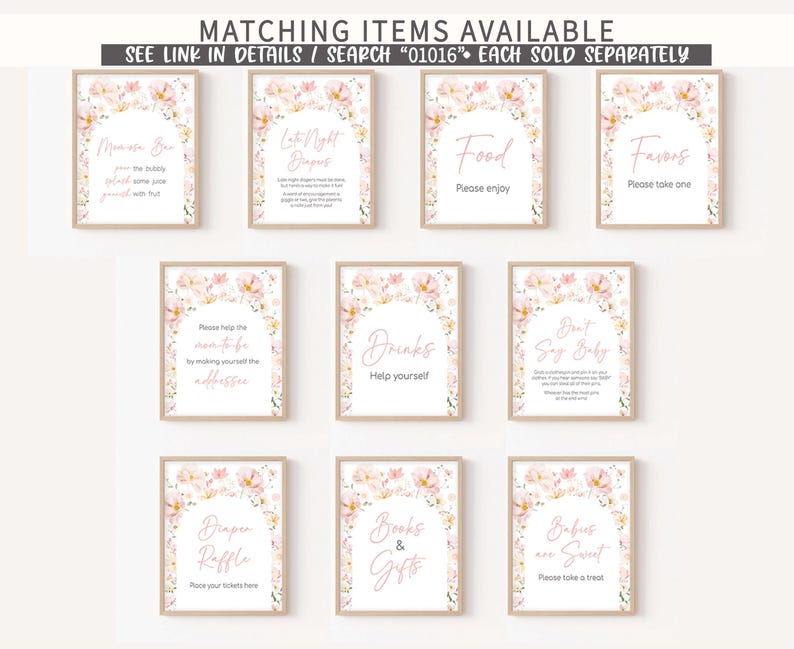 a set of nine matching items for a wedding