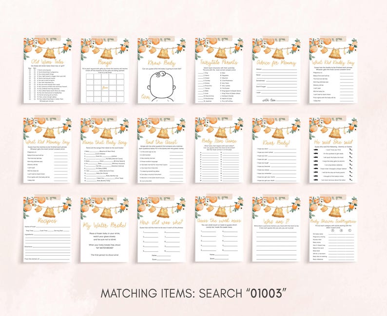 A Little Cutie Baby Shower Games Pack