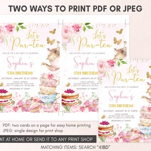 Floral Tea Party Invitation Template