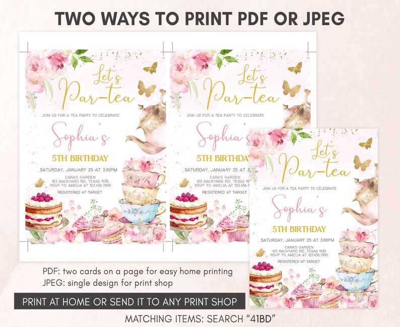 Floral Tea Party Invitation Template