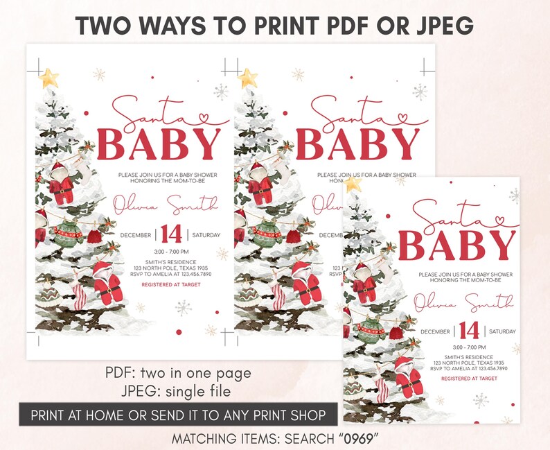 Santa Baby Invitation Template