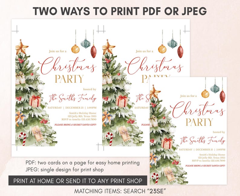 Christmas Trees Invitation Template