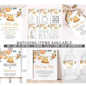 Citrus Baby Shower Printable Templates