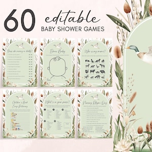 Editable Mallard Duck Baby Shower Games Bundle, Duck Hunting Baby Shower Game Pack, Mallard Baby Shower, Boy Duck Baby Shower Games, 01112