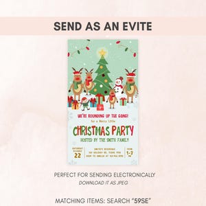 a christmas party flyer with a christmas tree