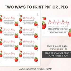 two ways to print a strawberry for a baby shower