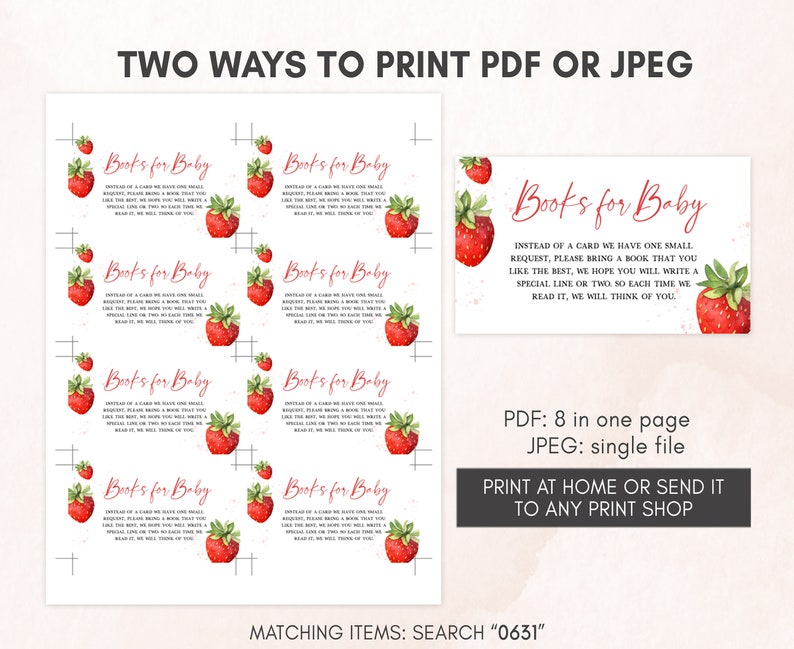 two ways to print a strawberry for a baby shower