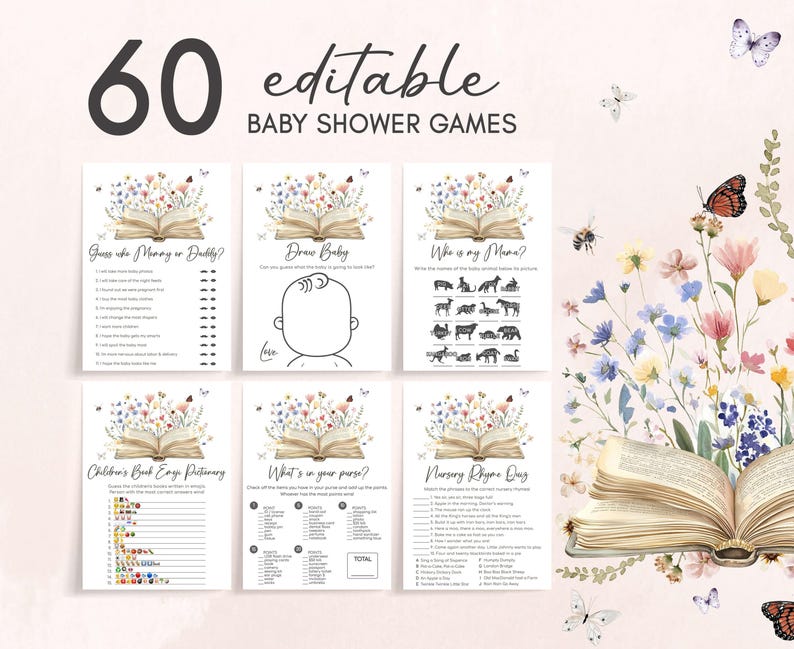 Storybook Baby Shower Games Bundle