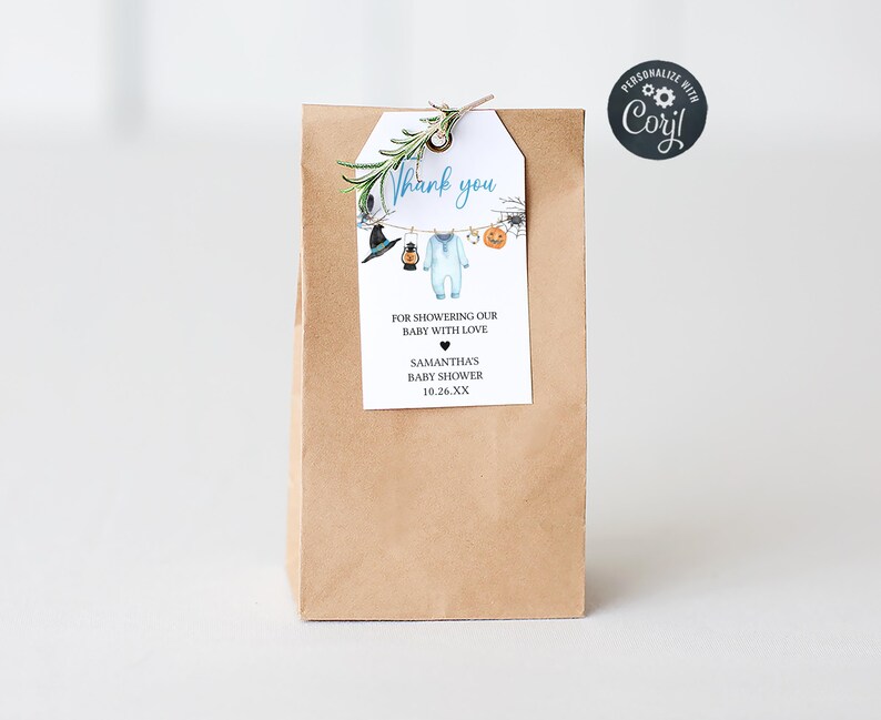 Blue A Little Boo Favor Tags