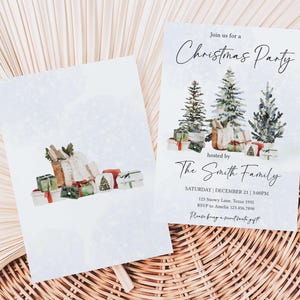 Christmas Party Invitation Front Back
