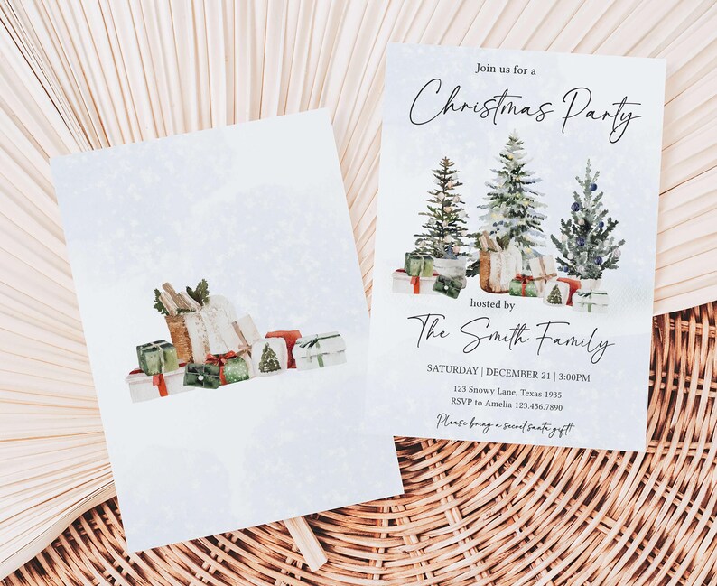 Christmas Party Invitation Front Back