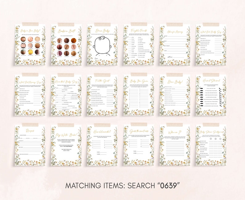a set of matching items in a floral pattern