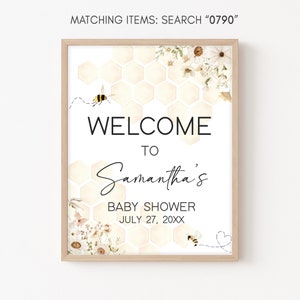 Floral Bee Welcome Sign