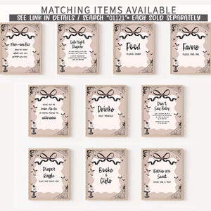 a set of nine matching items available for each item