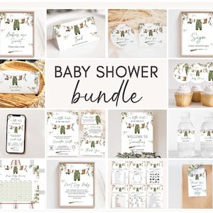Lot modifiable chasse aux canards baby shower, un petit chasseur, pack baby shower de canard colvert, modèle Mega Bundle de douche de vêtements de chasseur, 0964