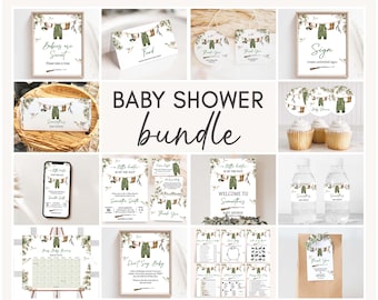 Editable Duck Hunting Baby Shower Bundle, A Little Hunter, Mallard Duck Baby Shower Pack, Hunter Clothes Shower Mega Bundle Template, 0964