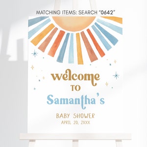 a welcome sign for a baby shower