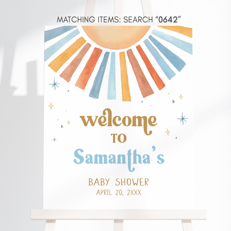 a welcome sign for a baby shower
