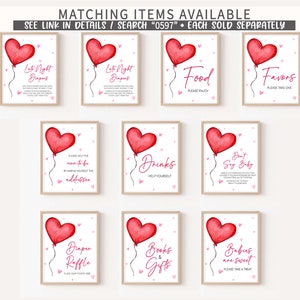 Editable Valentine Baby Shower Games Bundle, Red Heart Balloon Baby Shower Game Pack, Minimalist A Little Sweetheart Baby Shower Games, 0597 image 6