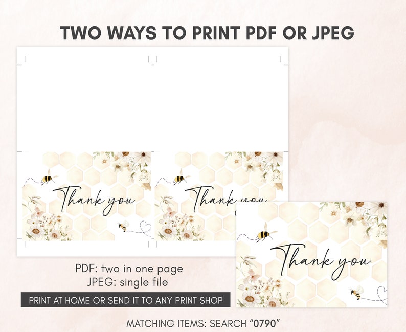 Floral Bee Thank You Card