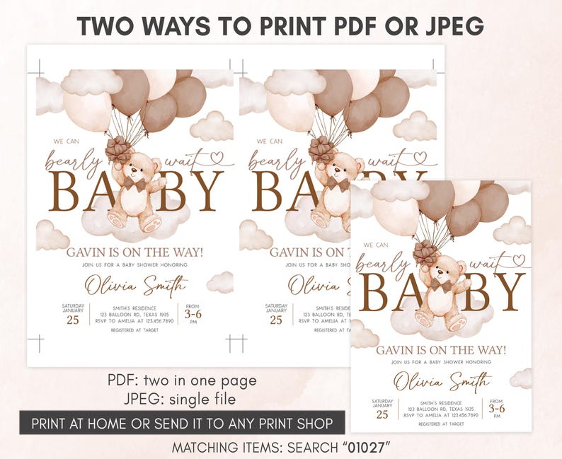 two baby shower party tickets with balloons
