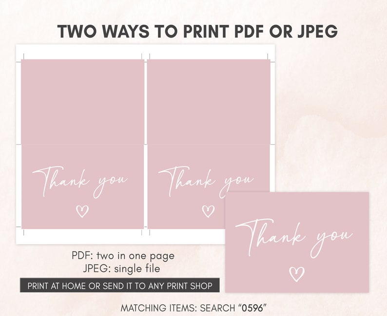 two ways to print a thank you card