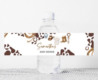 28 Etichette Adesive Per Bottiglie Acqua A Tema Cowboy Per Baby Shower Occidentale