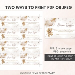 two ways to print a teddy bear ticket