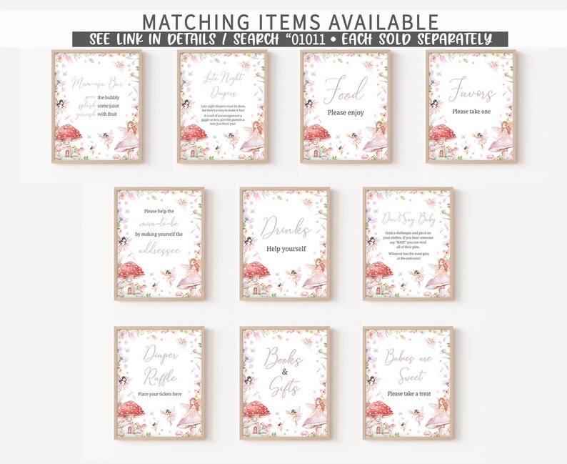 a set of nine matching items available for a wedding