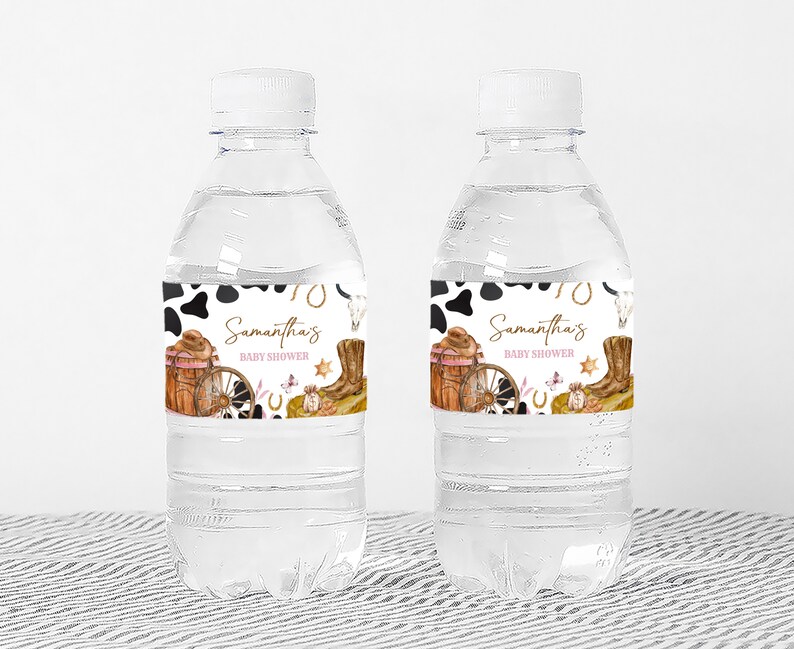 two bottles of water sitting on a table