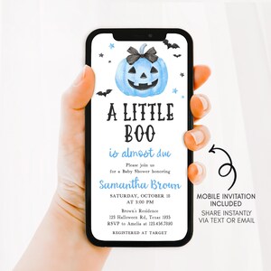Boy Minimalist A Little Boo Mobile Invitation