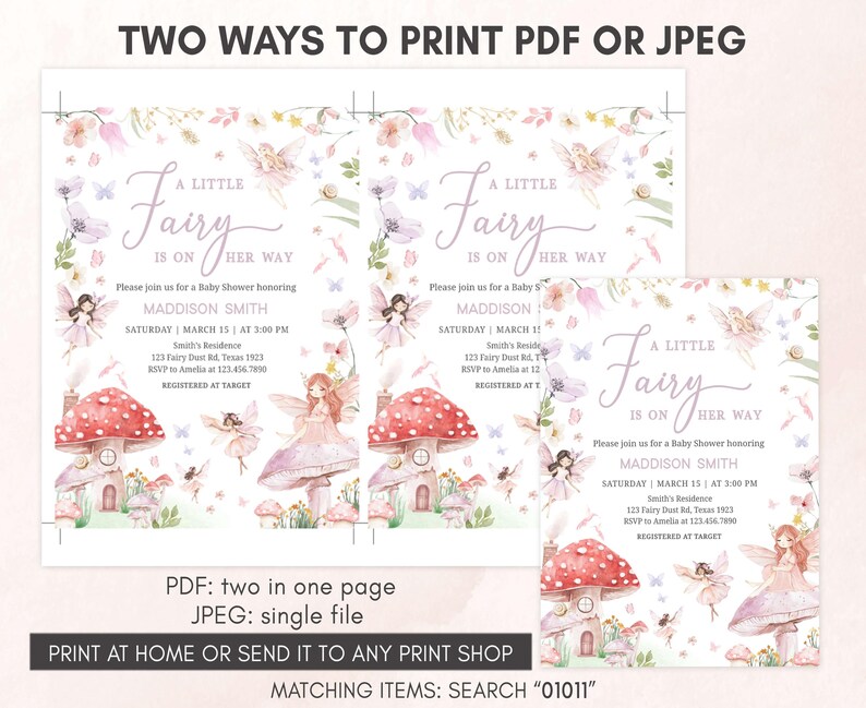 Fairy Baby Shower Invitation Template