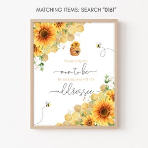 Umschlag Station Schild Biene Baby Shower, Honigbiene-Babyparty-Adressat Schild, Gender Neutral Hummel-Thema, Babee-Dekor, Printable 0161
