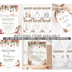 Bundle modifiable de jeux de baby shower joyeux petit, pack de jeux de baby shower de Noël neutres en matière de genre, lot de jeux de baby shower de vacances hiver, 0543 image 2