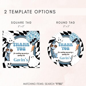 a set of two thank you cards with a ghost