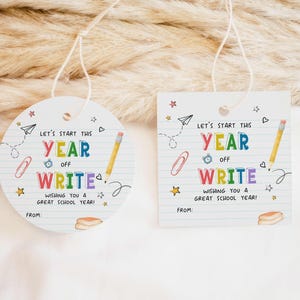 Bearbeitbar Beginnen Sie das Jahr, schreiben Sie druckbares Tag, Willkommen zurück in der Schultag, haben ein tolles Jahr Dankeschön-Tags, Schüler Lehrer Geschenkanhänger, 97SE